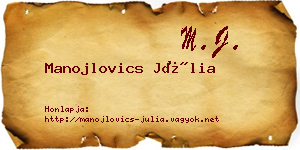 Manojlovics Júlia névjegykártya